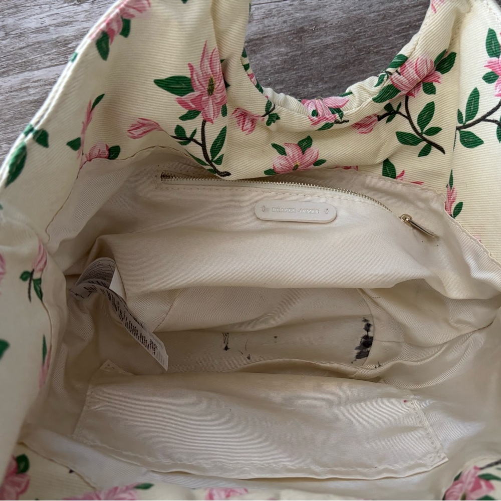 Draper James Bag Top Handle Purse Floral Pink Beige Canvas Boho Dainty See Below - Picture 8 of 12